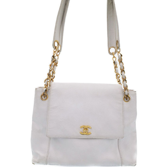 Chanel Coco Mark Shoulder Bag White - Picture 1 of 9